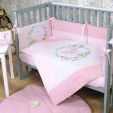 Дитячий постільний комплект Veres Flamingo pink 6 одиниць